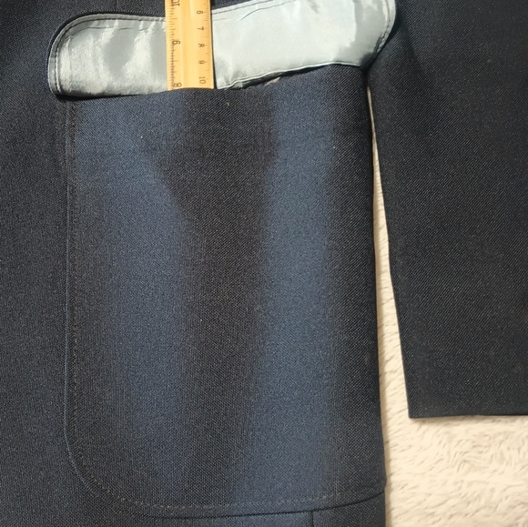 Vintage Edgeworth Mens 40L Blue Bronze Button Blazer Sport Coat Suit Jacket EUC! - Picture 9 of 11